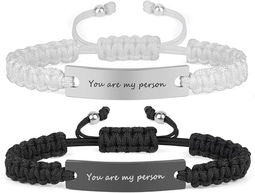 Couple Matching Bracelets, Bf And Gf Bracelets, Best Friend Friendship Relationship Bracelet,Stretch Adjustable Bracelets You are my person No Pendant