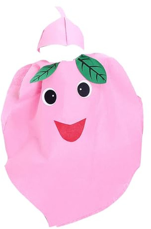 Perfeclan Costume da Frutta per Adulti con Copricapo per Uomini e Donne, Divertente Vestire Cibo, Costumi Cosplay, Oggetti di Scena per Feste a Tema, Pesca