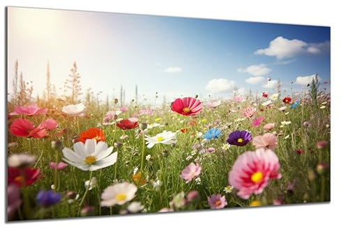 DARO Design - Wand-Bild auf 6mm HDF 70x50 cm Blumenwiese bunt - Wand-Deko Bilder Geschenk