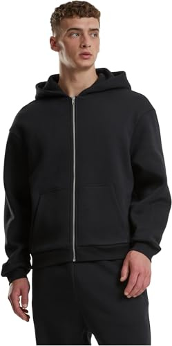 Urban Classics Fluffy Zip Hoody Uomo Felpa Jogging Nero 70% Cotone, 30% Poliestere Regular