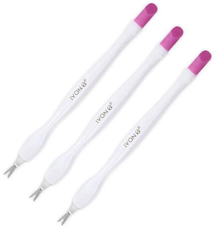 IVON Lot de 3 coupe-cuticules à double extrémité et poignée blanche