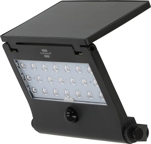 Brennenstuhl solcells LED strålkastare SOL 1000 Pad/LED vägglampa för utomhusbruk med rörelsedetektor (IP65, 1000lm, 4 olika ljuslägen, skymningssensor, inkl. uppladdningsbart batteri)