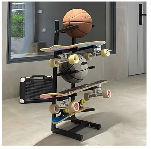 zktoermn Snowboard-Aufbewahrungsregal Aus Metall, Muster Board Display Rack, Freistehend für Skier/Skateboards/Roller(25x25x68 cm)