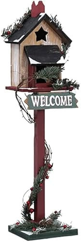 LXTIN Post-mount Mailboxes Creative Christmas Postbox Solid Wood Floor-standing Mailbox Posts For Home Garden Mailboxes Decorations Home Decoration (Color : Style H)