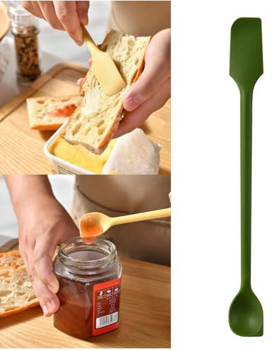 Spatola a doppia testa in silicone,Mini raschietto per vaso,Spatole in silicone resistenti al calore,Piccola spatola per prodotti di bellezza di trucco,Spatola in silicone per cucina domestica per