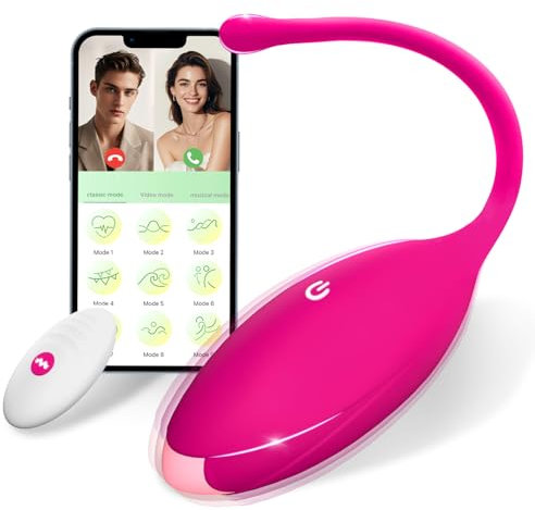 Vibradorador Mujer con APP Vibrador Mando Distancia Juguetes Eróticos para Pareja Sexuales Vibradores Control Remoto Consoladores.. para Mujer con Huevo Vibración con Mando (Rosa)