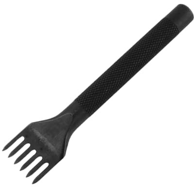 PERSELOSO 1pezzi Strumento per Punzonatura della Pelle in Acciaio Resistente Impugnatura Liscia Denti Affilati per Perforazione Rapida Utensile per Lavorazione della Pelle
