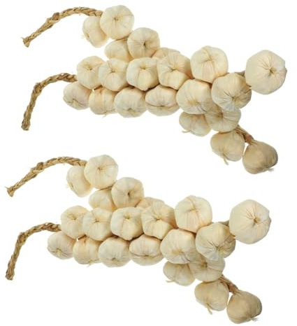 ULTECHNOVO 4piezas De Simulación De Ajo Guirnalda Colgante De Ajo Falso Accesorios De Vegetales Falsos Realistas para Decoración De Cocina Fiestas Escenario De Fotografía