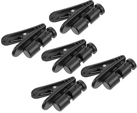 KONTONTY 5 Piezas Clip Para Auriculares y Micrófono Clips Para Cable De Auriculares Negros Portátiles
