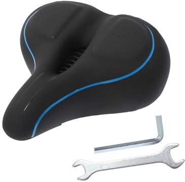 QUARKZMAN 1 Set Fahrradsattel, Ergonomischer Fahrradsitz Mit Werkzeug, Komfortabler Stoßdämpfender Fahrradsattel Für Trainingsfahrrad Rennrad Stadt MTB E-Bike, Blau