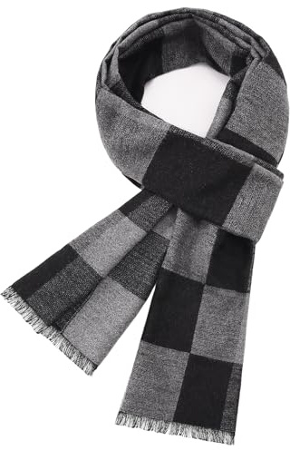 heekpek Schal Herren Winter Warm Lang Herrenschal Männer Plaid Tartan Scarf