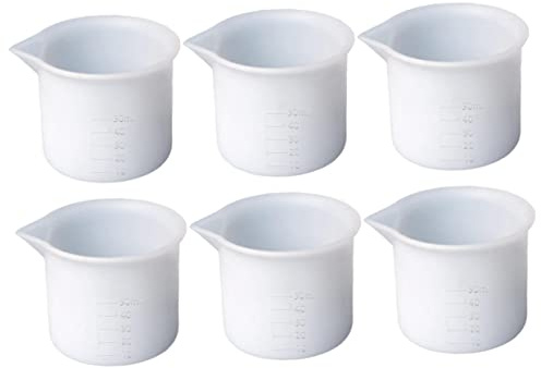 LIGIGWASH 6piezas Herramientas De Silicona Para Mezclar Epoxi Vasos Medidores Boca Puntiaguda Para Manualidades y Creación De Moldes