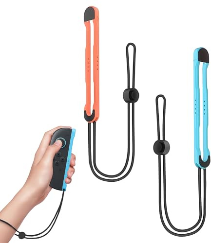CHENNAN 2 Stück Game Controller Lanyard Handschlaufe für Nintendo Switch 2 Handgurte Für NS2 Links Rechts Verbessert Den Sicheres Befestigungsanhang Gamecontroller-Handgelenkband (blau und orange)