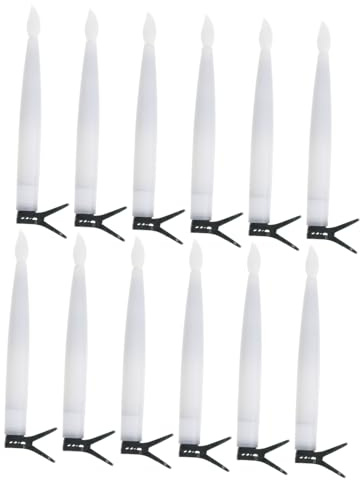 Alipis 12sets Luci Natalizie Vintage Led Di Candele Per Albero Di Natale Senza Fiamma Candele Coniche Led Con Clip Decorazioni Per Albero Di Natale Luci Batteria Per Casa