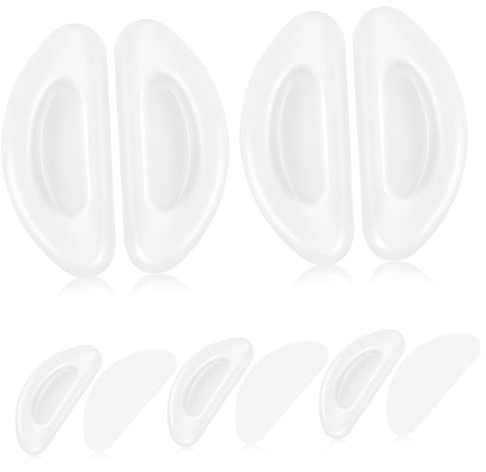 ibasenice 5 paia Cuscinetti Naselli per Occhiali in Silicone Morbido Antiscivolo Compatibili con Montature Plastiche e Occhiali da Sole Facili da Installare e Confortevoli Sul Ponte Nasale