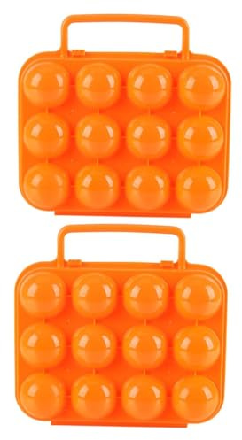 KICHOUSE Portauova Portatile Antiurto Da Campeggio, Custodia Impilabile Maniglia a 12 Griglie Per Protezione Uova Da Viaggio e Picnic All’aperto, Contenitore Leggero Per Esterni