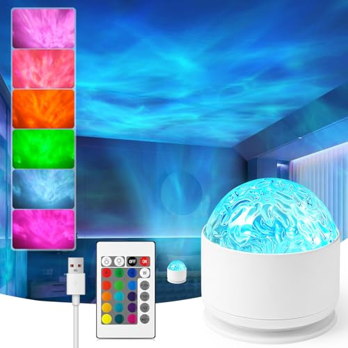 AIBAOBAO Galaxy Projector Light for Bedroom, Northern Lights Projector, Ocean Wave Sensory Light with 16 Colors, Star for Kids, Adults Room Decor, Night Light for Bedroom/Ceiling/Party