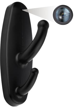Clothes Hook with Mini Hidden Camera, Spy Camera, Secret Camera for Home | 1080P Covert Camera with Motion Detection, Loop Recording, Indoor Security Nanny Camera for Baby/Pet, No WiFi Function
