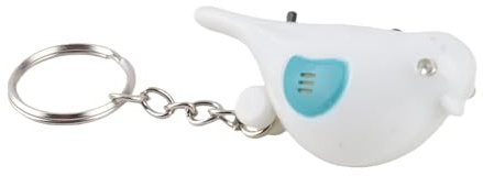 Sxhlseller Buscador de Llaves LED de Pájaro con Control de Voz Inteligente, Localizador de Llavero Azul con Pitido y Función de Linterna para un Fácil Seguimiento de la Ubicación del Artículo (White)