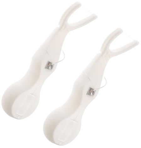 ibasenice Portahilos Dentales Recargables en Forma, 2 Piezas de Plástico Abc Nylon, Diseño Portátil y Reutilizable para Cuidado Bucal en Casa y Viajes