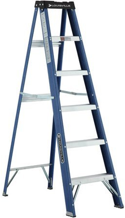Louisville Ladder W-3215-06 6 ft. Fiberglass Ladder, Type II, 225 Lbs Load Capacity