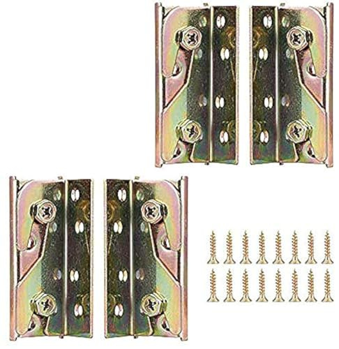 Bed Brackets Corner, GLANICS 4 Sets Bed Rail Brackets, Bed Hinges | Fixing Corners Heavy Duty Rust Proof Hardware Frame Bracket Fittings Fastener