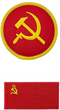 Cute-Patch [2-teiliges Set] Kommunistischer Hammer und Sichel, Russland-Flagge, bestickt, zum Aufbügeln