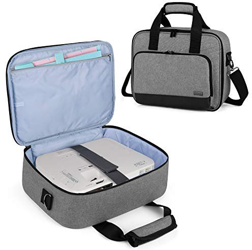 Luxja Beamertasche, Tragbar Projektor Tasche für Transport und Aufbewahrung Beamer (Kompatibel mit Epson, Acer, Optoma und andere Beamer), 34,3 cm x 25,4 cm x 10,8 cm, Grau