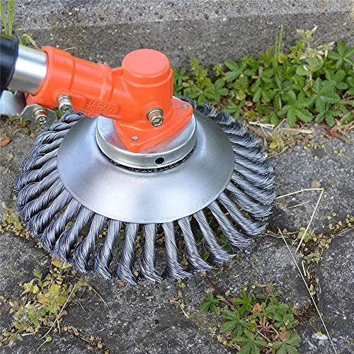 Boomway 150 mm Stahldraht-Trimmerkopf, runder Stahldraht, Bürste, Rasenschneider, Fadenschneider, Ersatz für Garten, Ziegel, Straße, Gehweg, Gelenke, Moos, Rostentfernung