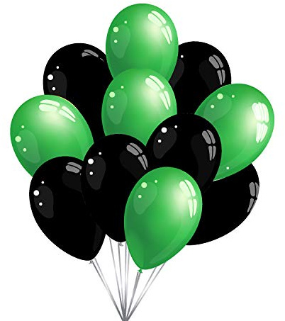Premium Luftballons in Grün Schwarz - Made in DE - 100% Naturlatex & 100% biologisch abbaubar - 50 Stück - Geburtstag Party Karneval - für Helium geeignet - twist4®