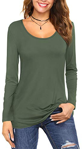Florboom Women's Cotton Tunic Tops T-Shirt, Solid Color, Slim Fit, Short Sleeve, Longline with Classic Scoop Neck, Casual Shirt, Size S-XXL