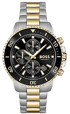 BOSS Orologio con Cronografo al Quarzo da Uomo Collezione ADMIRAL con Cinturino in Acciaio Inossidabile Bicolore - 1513908