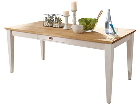 Woodroom Esstisch in Kiefer massiv weiß Tisch(BxHxT 180x76x90 cm)