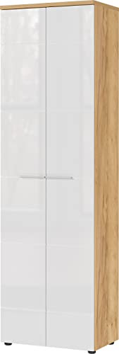 GERMANIA DIE MÖBELMACHER Aledo Garderobenschrank in Navarra Eiche Nb. / Weiß Hochschrank ca. 60 x 200 x 41 cm
