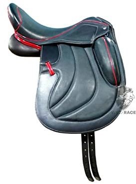 WILD RACE Leather Dressage Monoflap Changeable Gullets Medium Saddle (17.5)