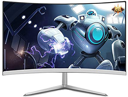 Monitor LED for juegos de 24 pulgadas: pantalla LCD de oficina comercial, sin bordes, 75 HZ, 1080P, VGAHDMIDC, 5 ms, inclinable, pantalla recta/curva, /negro/132 ( Color : Curved Screen White , Size :
