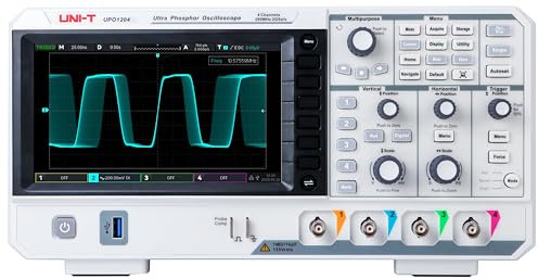 UNI-T UPO1204 DSO Ultra Phosphor Digital Oscilloscope 200MHz 4 Channels 2 GSa/s 56 Mpts Memory Depth 500,000 wfm/s 7 Inch Display Fast Acquire 1 Mpts FFT Points