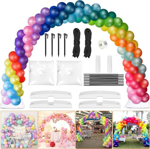 Ballonbogen-Set, 2,7 Meter Höhe und 3 Meter Breite, Verstellbarer Ständer Mit Rahmen und Sockel für Hochzeit, Babyparty, Geburtstag, Partyzubehör, Dekorationen