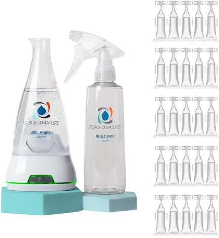 Force of Nature Multi-Purpose Cleaner & Deodorizer Extra Value Bundle - Reusable Bottle, 25 Refills - EPA Registered, Toxin-Free All-Purpose Natural Cleaning Supplies