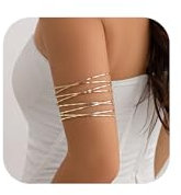 Hebterrka Zarter Armreif für Frauen, 18K Vergoldeter Oberarmreif, Einfacher und Filigraner Statement Armreif, Handgefertigter Minimalistischer Schmuck