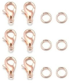 8 Farben, 200 Stück, offene Verschlüsse, 50 Stück, Karabinerverschlüsse, Haken, Verbinder, Schmuckherstellung, DIY-Armband, Halskette, Schmuckzubehör, Set, Roségold