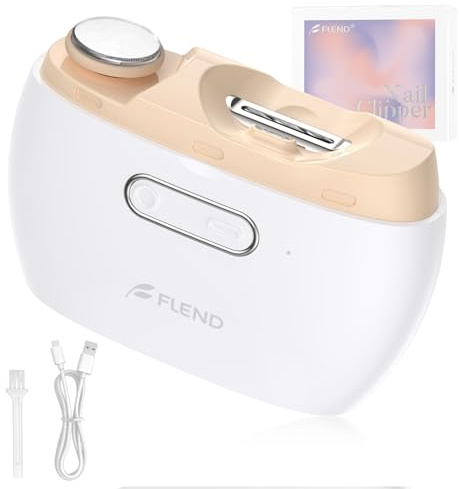 Electric Nail Clippers, Automatic Nails Blanking Sanding Polisher 2 in 1, Portable Nail File, Fingernail Cutter with LED Light, No Noise, One Key Operation, Safety Fingernail Trimmer for Baby