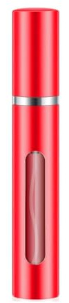 HSYTEK Parfümzerstäuber, 1 Stück tragbar rot 10ml Parfum Zerstäuber für Unterwegs, robustes Aluminiumgehäuse mit Sichtfenster, Mini Parfüm, Parfüm Abfüller, Reise Parfümzerstäuber