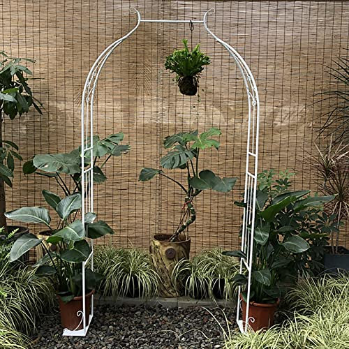 Metal Garden Arch for Small Climbing Plants Stylish Half Pergola Arbor with Easy Assembly for Indoor/Outdoor Rose Arch Decoration.