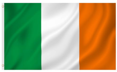 Second Ave - Bandera irlandesa de Irlanda de 5 x 3 pies, grande con ojales de latón, bandera de celebración del Día de San Patricio