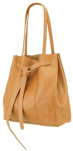SH Leder ® Damen Echt Rindleder Shopper mit schleife und Innentasche in vielen Farben Schultertasche Henkeltasche 29x33cm Sandra G535