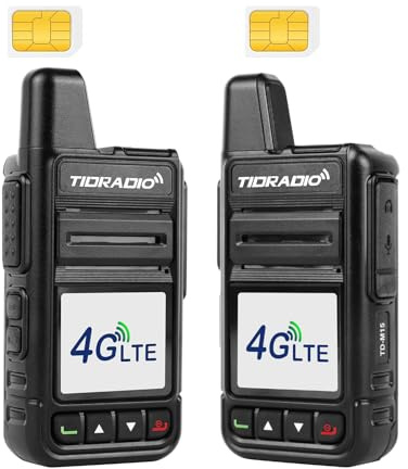 TIDRADIO Rapid Global Walkie Talkies 5000 Mile Long Range Poc radios, 4G LTE Unlimited Range Nationwide PTT Two Way Radios for Family, Logistics, Company, Construction Site with Sim Card(2Pack TD-M15)