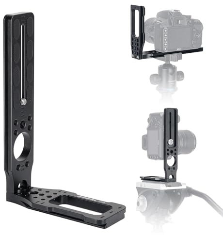 Koolehaoda Support en L pour appareil photo reflex numérique vertical et horizontal - Plaque de montage à dégagement rapide - Pour Canon, Nikon, Sony, DJI, Osmo Ronin, Zhiyun - Trépied stabilisateur