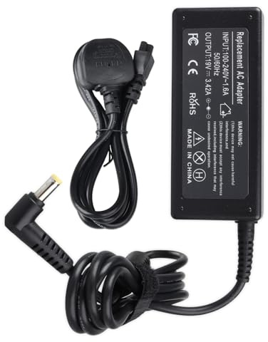 MXJFYY 65W Laptop Charger Adapter Power Supply for Acer Aspire 1 3 5 E1 E15 E5 ES1 V5 V3 V7 R3 R7 A114-32 A114-31 A314-31 A315 A515 A515-43 5332 5250 5349 5532 5534 N17Q4 N19C1 5.5X1.7mm 19V 3.42A