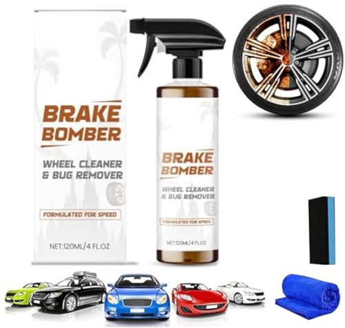 Powerful Wheel and Tire Cleaner Spray, Brake Bomber Foam for Rims & Tires, Heavy-Duty Outdoor All Purpose Cleaner, All-in-One Car Tire Shine Spray & Rim Cleaners, Wheel Shine for Car Tires (1, Set)